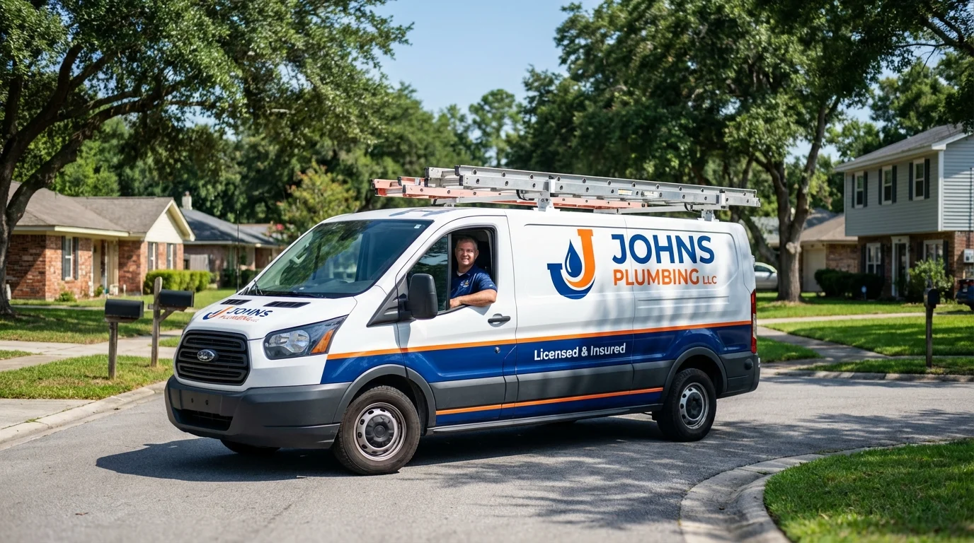Johns Plumbing LLC service van in Blooming Prairie, MN
