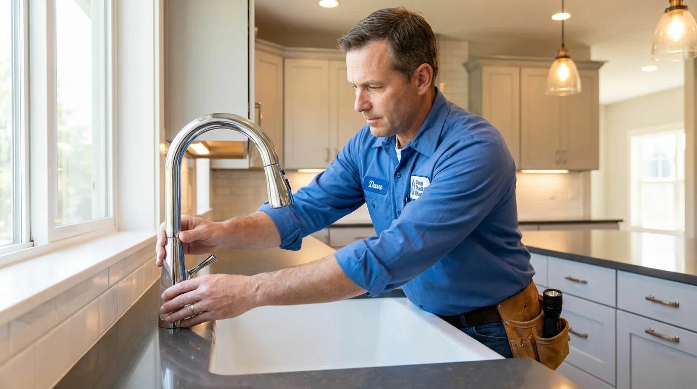 Kitchen faucet installation by Johns Plumbing LLC in Blooming Prairie