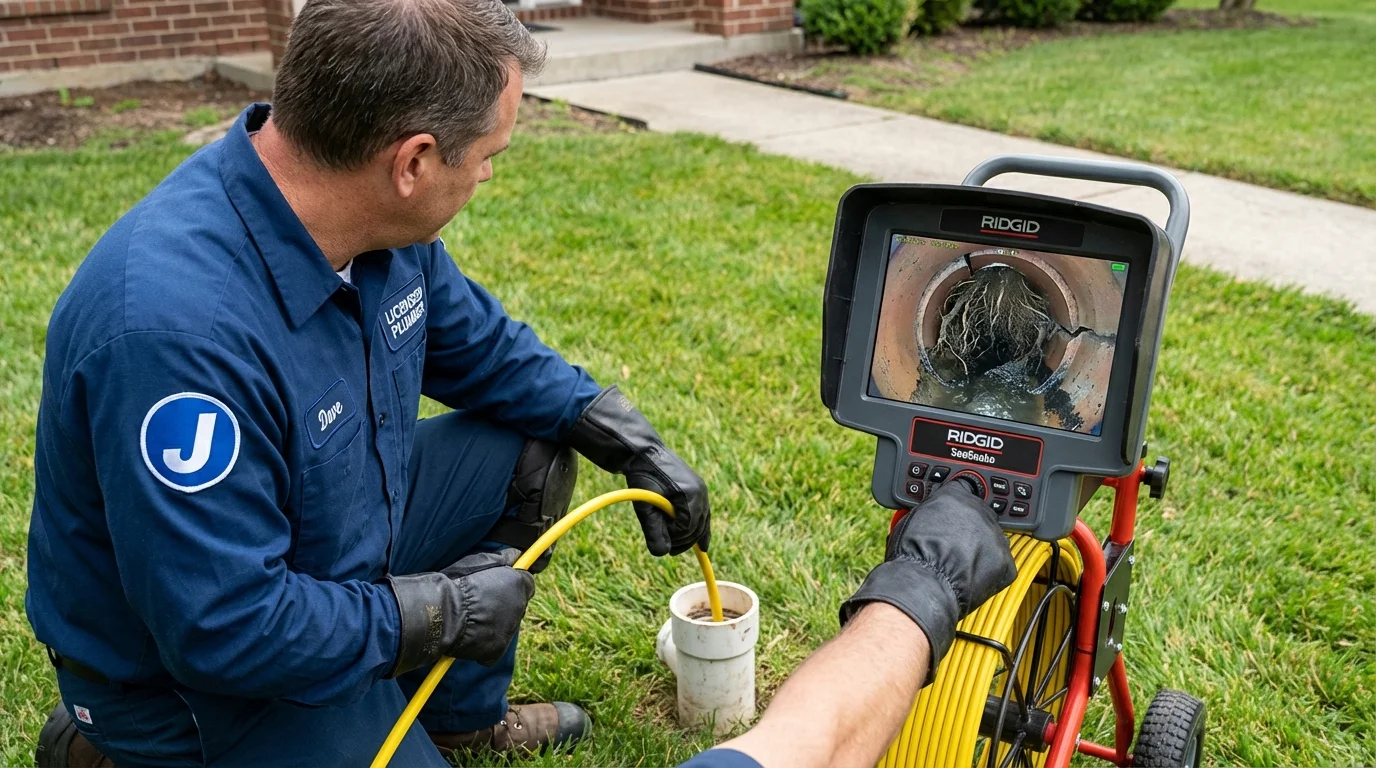 Sewer camera inspection being performed by Johns Plumbing LLC in Blooming Prairie