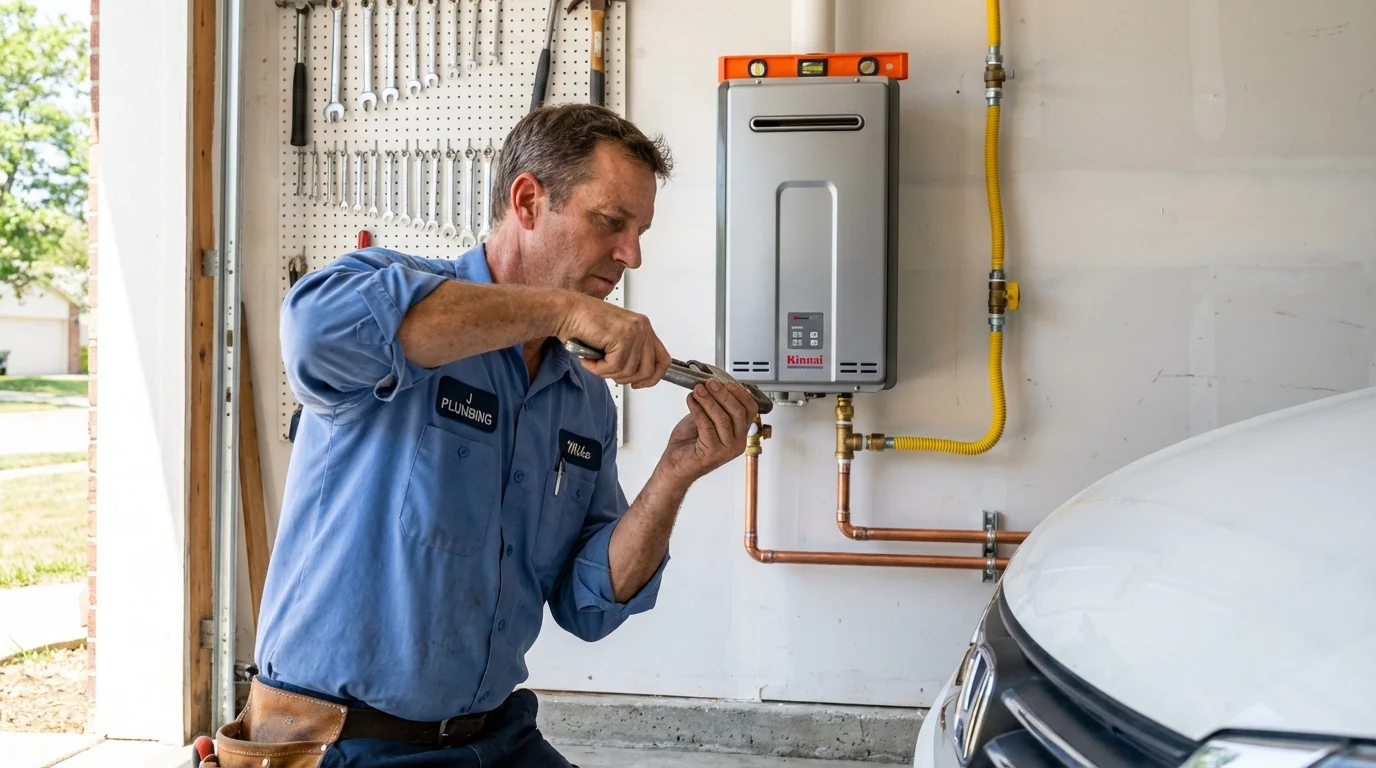 Tankless water heater installation by a Johns Plumbing LLC plumber in Blooming Prairie